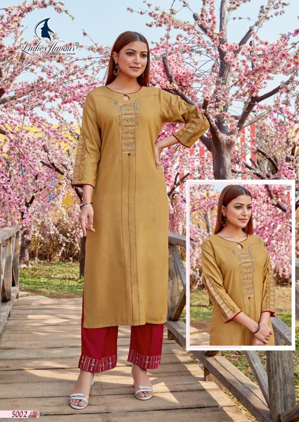 LF Ginni 3 Rayon Fancy Embroidery Kurti With Plazzo 